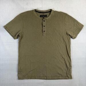 Rag & Bone Henley T Shirt Mens Large (Fits M) Green Short Sleeve
